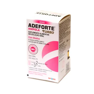 Adeforte Turbo Ampola com Biotina Solução Oral com 2 Ampolas de 3ml cada