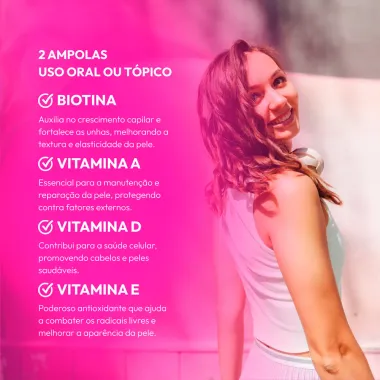 Adeforte Turbo Ampola com Biotina Solução Oral com 2 Ampolas de 3ml cada