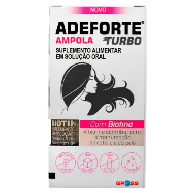 Adeforte Turbo Ampola com Biotina Solução Oral com 2 Ampolas de 3ml cada