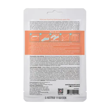 Máscara Peeling Esfoliante para Pés Kiss New York Foot Peeling Mask 1 Par