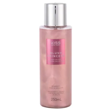Body Splash Kiss New York  Blush Princess Shimmer Collection Morango Coco & Baunilha 250ml