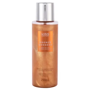 Body Splash Kiss New York Bronze Goddess Shimmer Collection Amêndoas Caramelizadas Lavanda & Baunilha 250ml