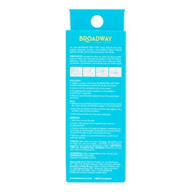 Unhas Posti&ccedil;as Broadway New York Classic Naturals Oval M&eacute;dio Sem Cola Unhas Naturais 28 Unidades