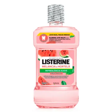 Antisséptico Bucal Listerine Sabor Melancia e Hortelã Refrescância Suave Sem Álcool 1L