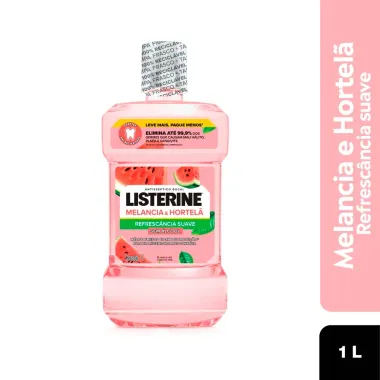 Antisséptico Bucal Listerine Sabor Melancia e Hortelã Refrescância Suave Sem Álcool 1L