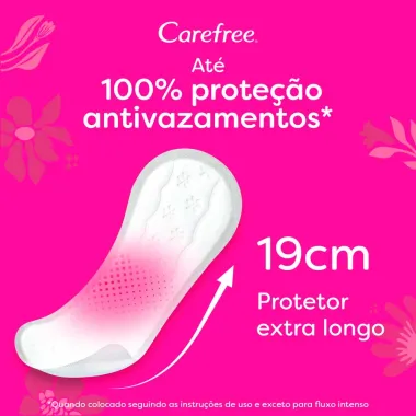 Protetor Di&aacute;rio Carefree Prote&ccedil;&atilde;o Extra Longo com Perfume sem Abas 60 Unidades Leve Mais Por Menos