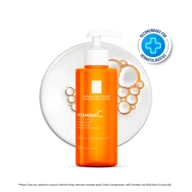 Gel de Limpeza La Roche Posay Vitamina C Antioxidante Iluminador e Redutor de Poros 120g