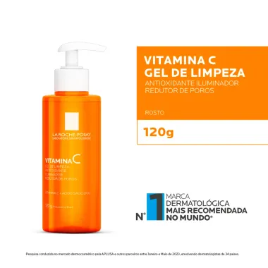 Gel de Limpeza La Roche Posay Vitamina C Antioxidante Iluminador e Redutor de Poros 120g