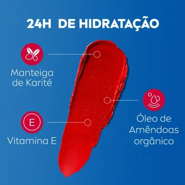 Hidratante Labial Nivea Hidra Color Vermelho FPS 30 4,8g