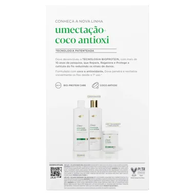 Kit Dove Umectação e Coco Antioxi Expert em Danos Shampoo 350ml e Condicionador 175ml
