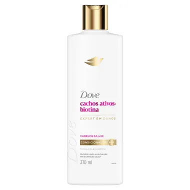 Condicionador Dove Cachos Ativos e Biotina Expert em Danos Cabelos 3A a 3C 370ml