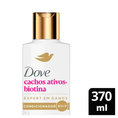Condicionador Dove Cachos Ativos e Biotina Expert em Danos Cabelos 3A a 3C 370ml