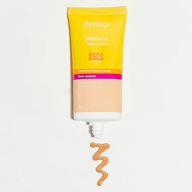 Proteção Solar Facial Photoage Mineral Fluido FPS 50 Cor Médio 50g