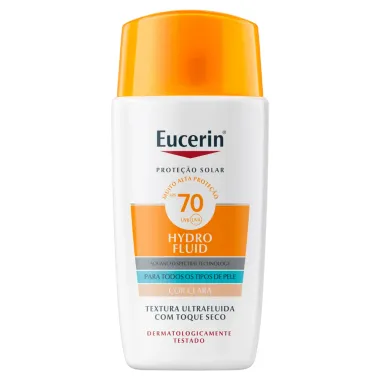 Protetor Solar Eucerin Hydro Fluid FPS 70 Toque Seco Cor Clara 50ml