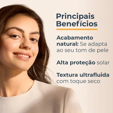 Protetor Solar Eucerin Hydro Fluid FPS 70 Toque Seco Cor Média 50ml