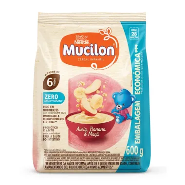 Cereal Infantil Mucilon Sabor Aveia Banana e Maçã a Partir de 6 Meses Zero Sachê 600g