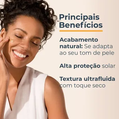 Protetor Solar Eucerin Hydro Fluid FPS 70 Toque Seco Cor Escura 50ml