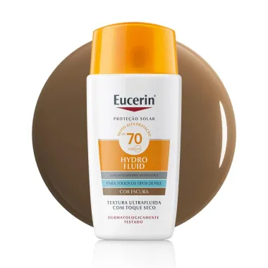 Protetor Solar Facial Eucerin Sun Hydro Fluid Tom Escuro FPS 70 50ml