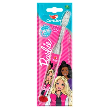 Escova Dental Infantil Condor Macia Barbie Led Pisca Por 2 Minutos +3 Anos