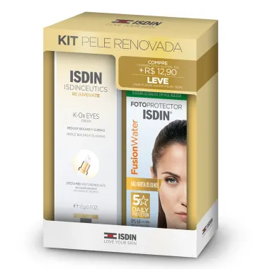 Kit Isdin K-Ox Eyes Creme Contorno dos Olhos 15g e Leve por Mais R$12,90 Isdin Fusion Water FPS60 30ml