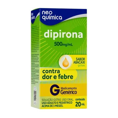 Dipirona 500mg/ml Neo Química Genérico Sabor Abacaxi Gotas com 20ml