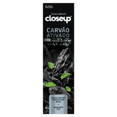 Gel Dental Closeup Branco Radiante Carvão Ativado Menta 60g