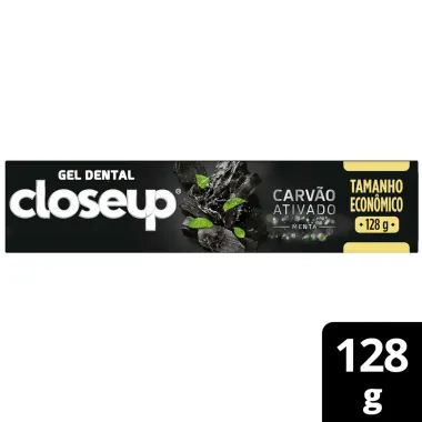 Gel Dental Closeup Branco Radiante Carvão Ativado Menta 128g