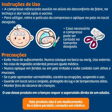 Compressa Refrescante Fever Fresh Alívio da Febre e Dor com 2 Unidades