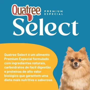 Racao Para Cao Quatree Select Adulto Raca Pequenas Sabor Carne Com Arroz E Batata Doce 1Kg