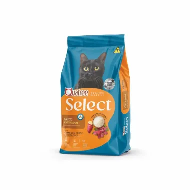 Racao Para Gatos Quatree Select Castrados Sabor Carne Com Arroz E Batata Doce 1Kg