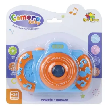 Brinquedo Art Brink Câmera Baby Com Luz e Som +24 Meses
