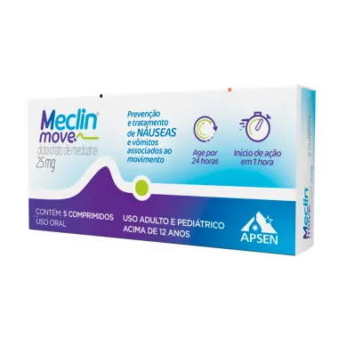 Meclin Move 25mg com 5 Comprimidos