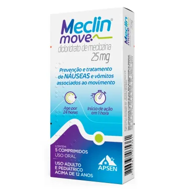 Meclin Move 25mg com 5 Comprimidos