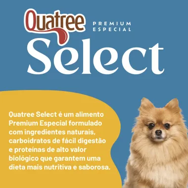 Racao para Cachorro Quatree Select Adulto Raca Pequenas Sabor Carne e Arroz e Batata Doce 3kg