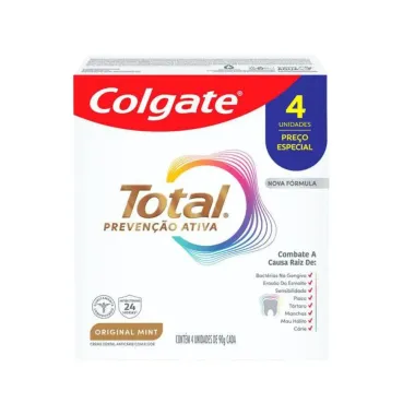 Creme Dental Colgate Total Original Mint 4 Unidades 90g Cada Preço Especial