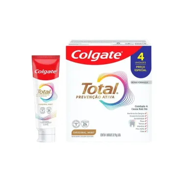 Creme Dental Colgate Total Original Mint 4 Unidades 90g Cada Preço Especial