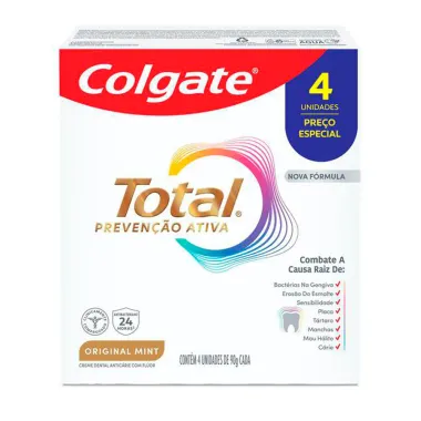 Creme Dental Colgate Total Original Mint 4 Unidades 90g Cada Preço Especial