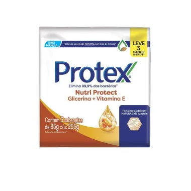 Sabonete em Barra Protex Nutri Protec Glicerina + Vitamina E 85g Leve 3 Pague Menos