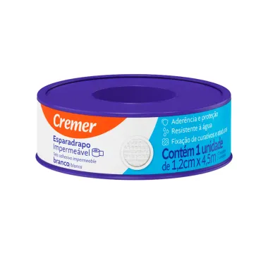 Esparadrapo Cremer Impermeável Cor Branco 1,2Cm X 4,5Cm com 1 Unidade