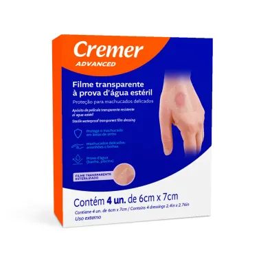 Curativo Filme Estéril Cremer Transparente Á Prova D'Água Contém 4 Unidades