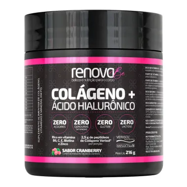 Colágeno + Ácido Hialurônico Renova Be Sabor Cranberry 216g