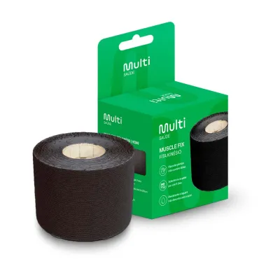 Fita Multi Saude Muscle Fix Kin&eacute;sio Preta
