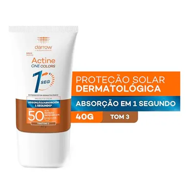 Protetor Solar Facial Actine One Colors FPS50 1 Segundo Tom 3 40g
