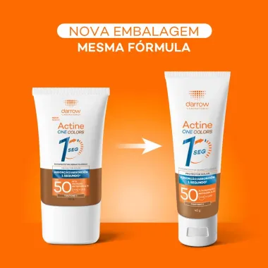 Protetor Solar Facial Actine One Colors FPS 50 1 Segundo Cor Tom 3 40g