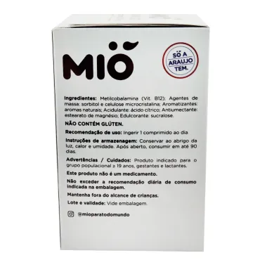 Vitamina B12 Mió Sabor Frutas Vermelhas com 60 Comprimidos Mastigáveis