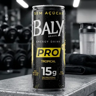 En&eacute;rgico Baly Brasil Energy Drink PRO Tropical com 15g de Prote&iacute;na de Col&aacute;geno Sem A&ccedil;&uacute;car 250ml