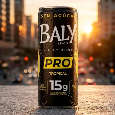 En&eacute;rgico Baly Brasil Energy Drink PRO Tropical com 15g de Prote&iacute;na de Col&aacute;geno Sem A&ccedil;&uacute;car 250ml