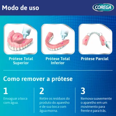 Corega Ultra Creme Fixador de Dentadura Tripla Ação Sem Sabor 70g + 50% Desconto Corega Ultra 20g