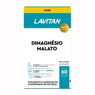 Dimagnésio Malato Lavitan com 60 Comprimidos Revestidos
