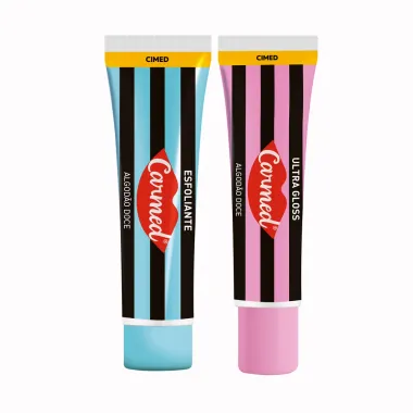 Kit Hidratante Labial Carmed Esfoliante Algodão Doce 10g + Ultra Gloss Carmed Algodão Doce 10g